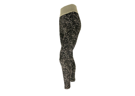 Jacquard Lace Look Womens Fleece Lined Leggings High Waist Brushed Leggings